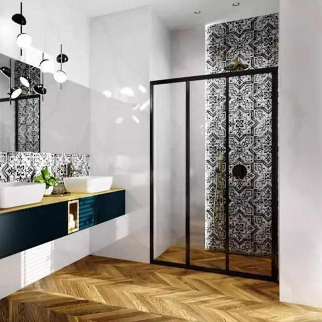 Sprchové dvere Alex 90x190 black Rea K9638