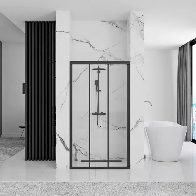Sprchové dvere Alex 90x190 black Rea K9638