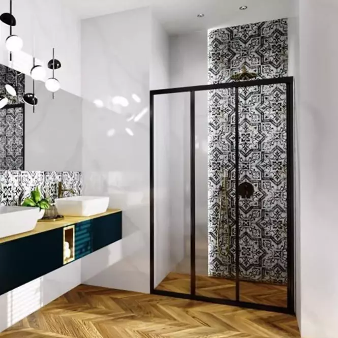 Sprchové dvere Alex 90x190 black Rea K9638