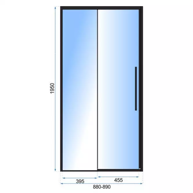 Sprchové dvere Solar 90x195 black Rea K6319,5