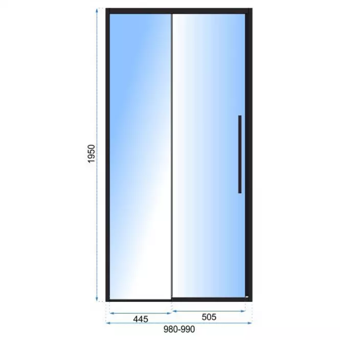 Sprchové dvere Solar 100x195 black Rea K6512,5