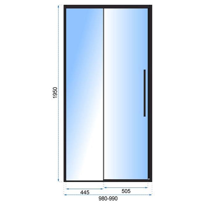 Sprchové dvere Solar 100x195 black Rea K6512,5