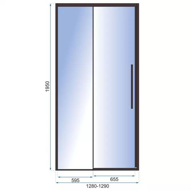 Sprchové dvere Solar 130x195 black Rea K6358