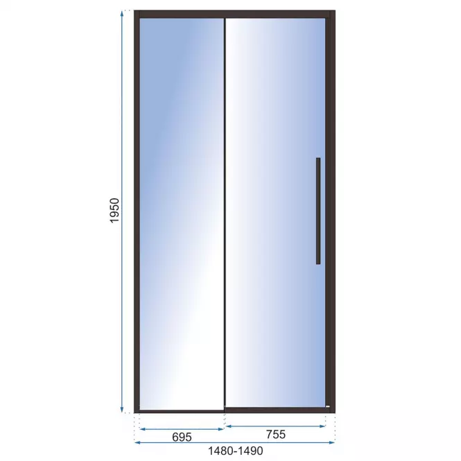 Sprchové dvere Solar 150x195 black Rea K6360,5