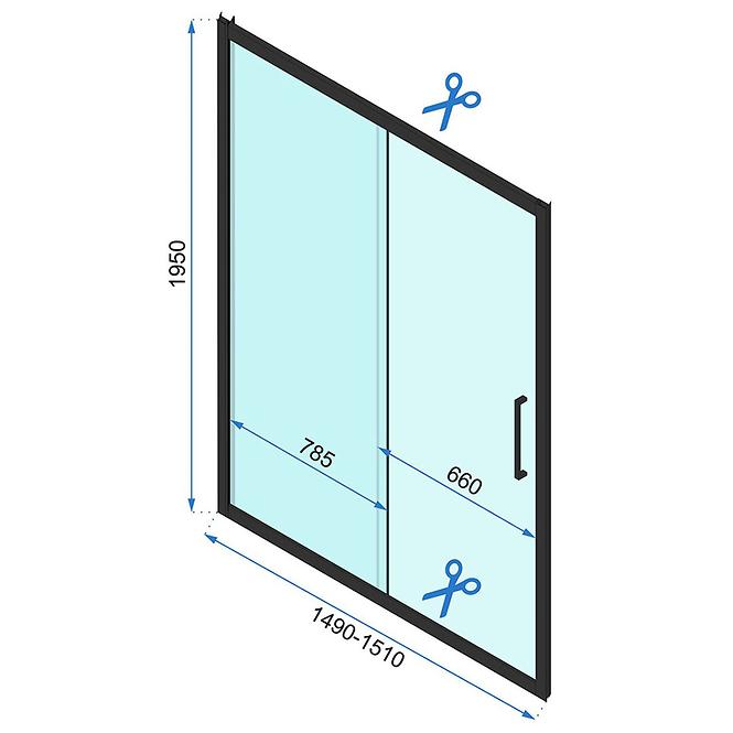 Sprchové dvere Rapid Slide 150x195 black Rea K6405,6