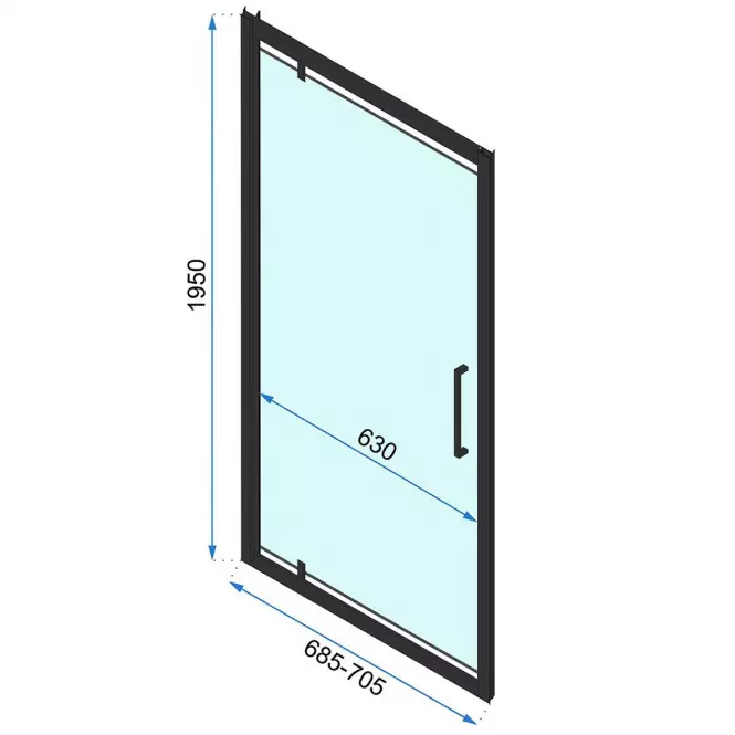 Sprchové dvere Rapid Swing 70x195 black Rea K6407
