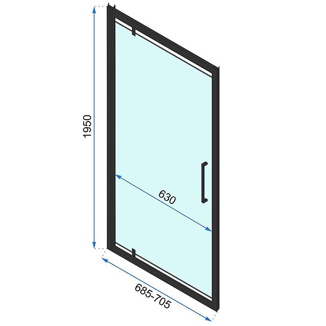 Sprchové dvere Rapid Swing 70x195 black Rea K6407