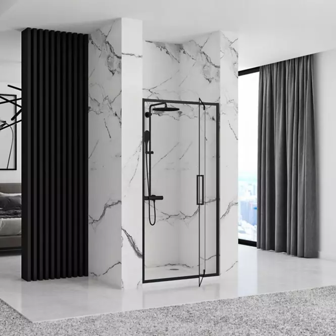 Sprchové dvere Rapid Swing 80x195 black Rea K6408