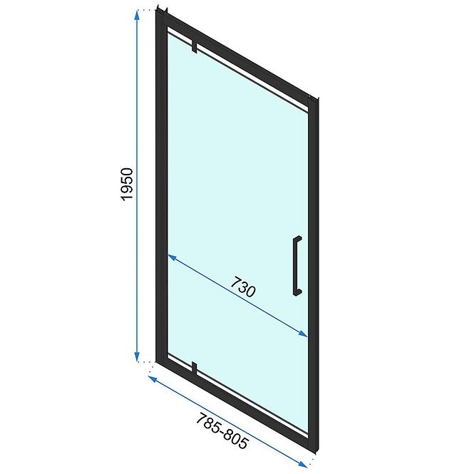Sprchové dvere Rapid Swing 80x195 black Rea K6408