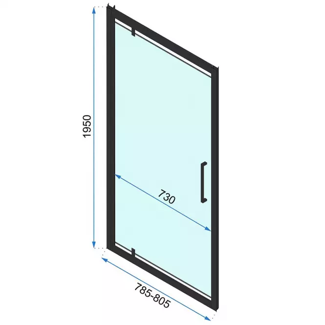 Sprchové dvere Rapid Swing 80x195 black Rea K6408,7