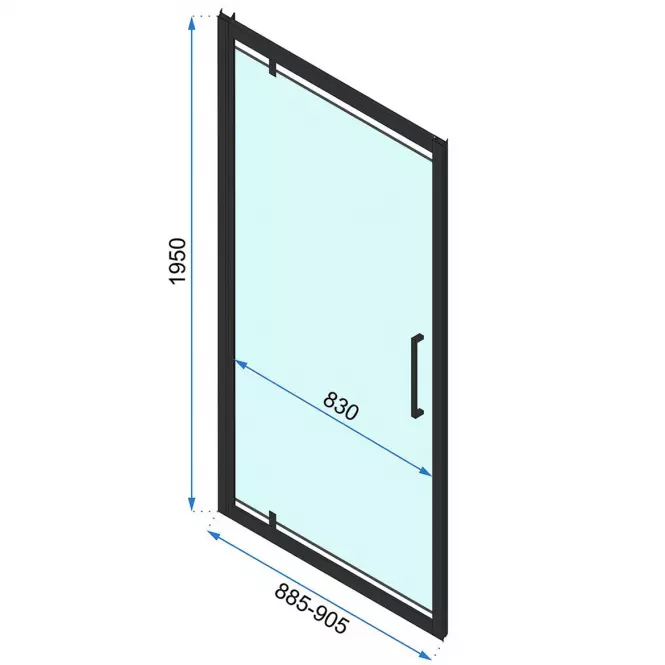Sprchové dvere Rapid Swing 90x195 black Rea K6409,7