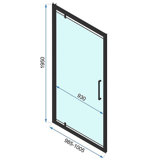 Sprchové dvere Rapid Swing 100x195 black Rea K6410