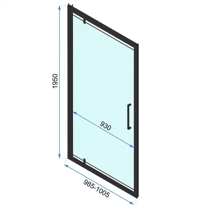 Sprchové dvere Rapid Swing 100x195 black Rea K6410,7