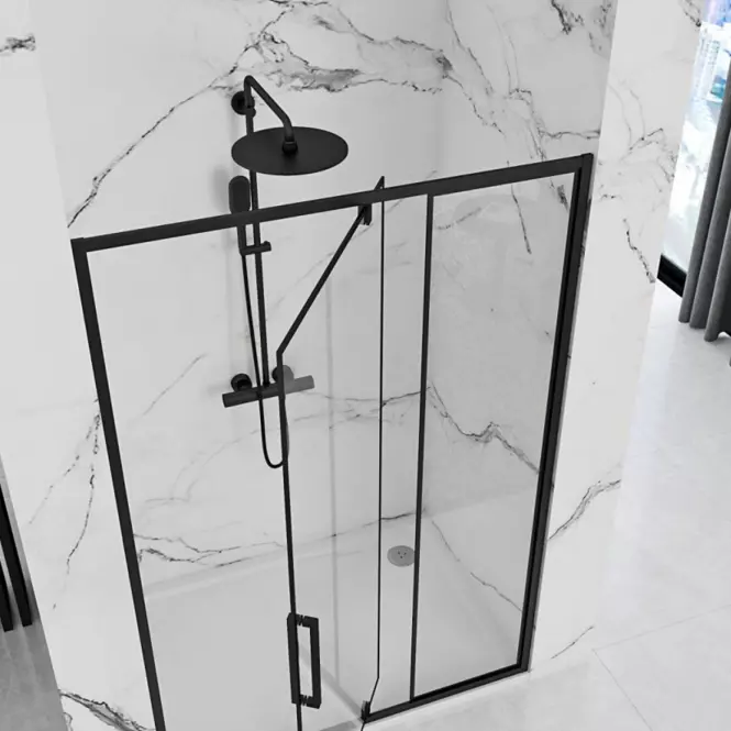 Sprchové dvere Rapid Swing 120x195 black Rea K6413