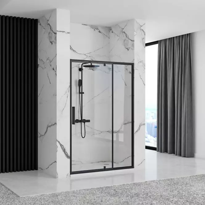 Sprchové dvere Rapid Swing 120x195 black Rea K6413,4