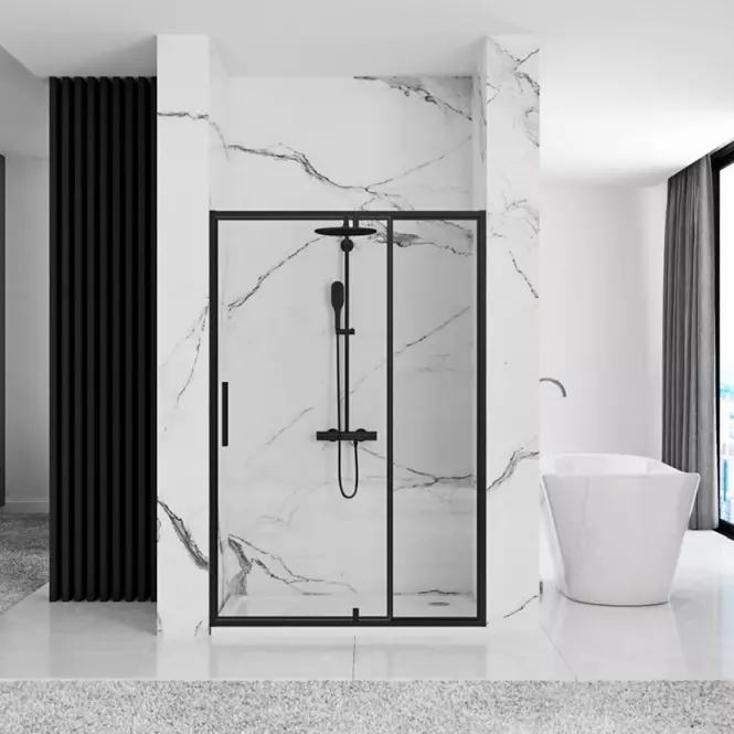 Sprchové dvere Rapid Swing 120x195 black Rea K6413,5