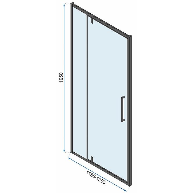 Sprchové dvere Rapid Swing 120x195 black Rea K6413