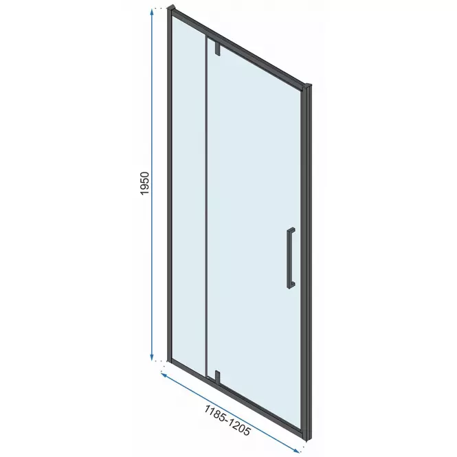 Sprchové dvere Rapid Swing 120x195 black Rea K6413,6