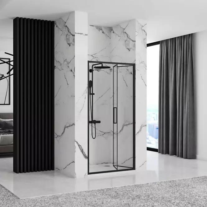 Sprchové dvere Rapid Fold 80x195 black Rea K6418