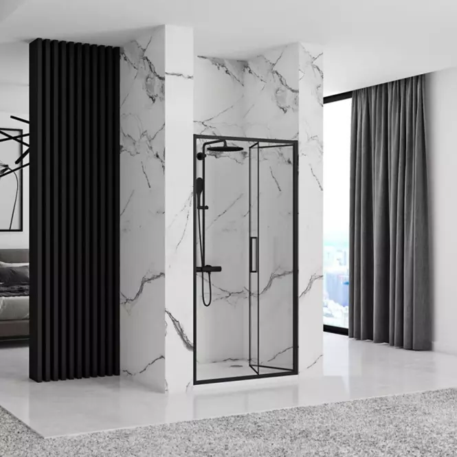 Sprchové dvere Rapid Fold 100x195 black Rea K6418,2