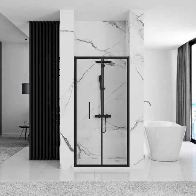 Sprchové dvere Rapid Fold 100x195 black Rea K6418,3