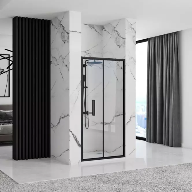 Sprchové dvere Rapid Fold 100x195 black Rea K6418,4