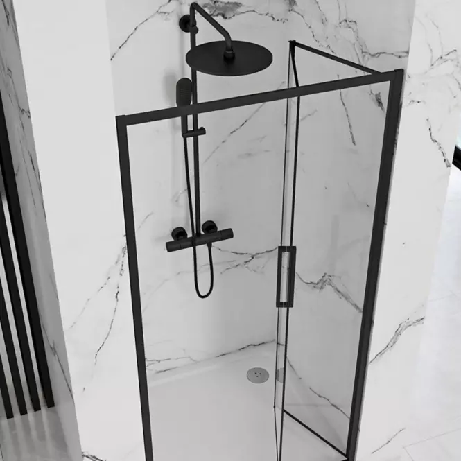Sprchové dvere Rapid Fold 100x195 black Rea K6418,5