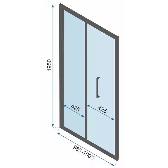 Sprchové dvere Rapid Fold 100x195 black Rea K6418