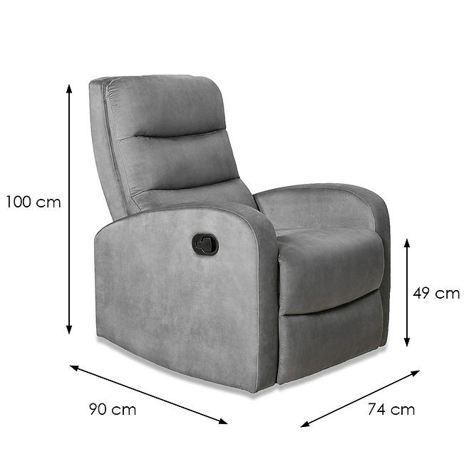 Kreslo Elena šedé s funkciou relax,7