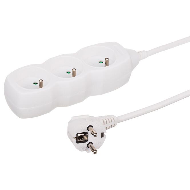 Predlžovací kábel 3G 3x1 Z/U 1,5m 34315 biely
