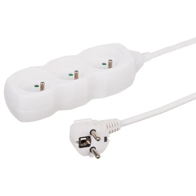 Predlžovací kábel 3G 3x1 Z/U 1,5m 34315 biely