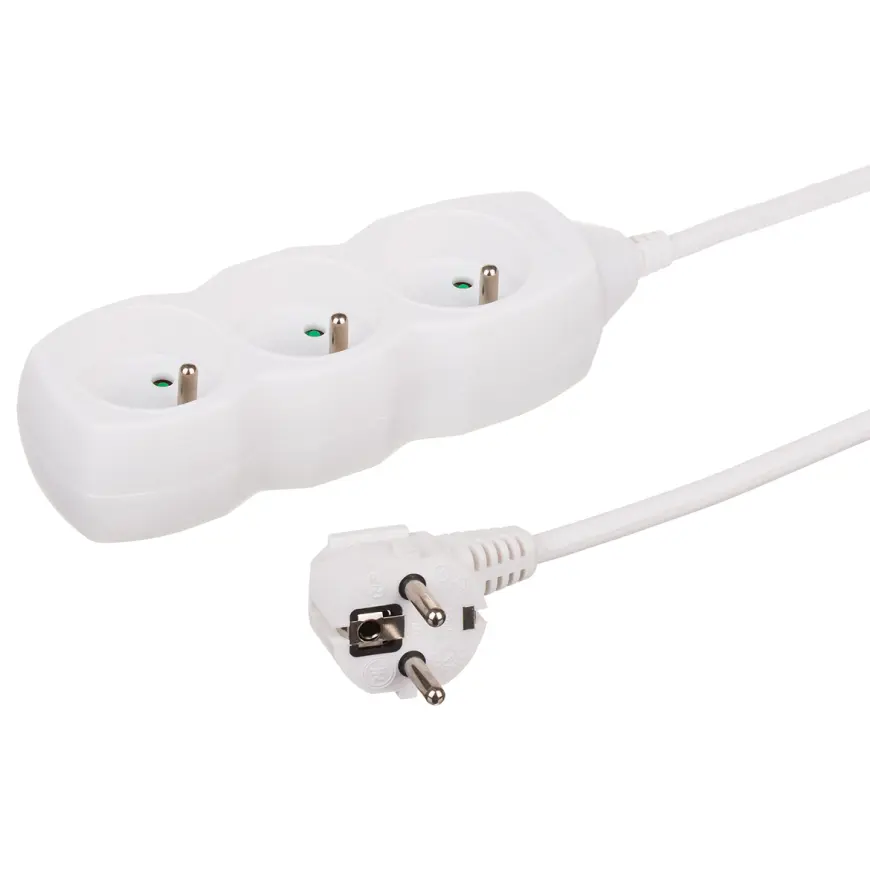 Predlžovací kábel 3G 3x1 Z/U 1,5m 34315 biely