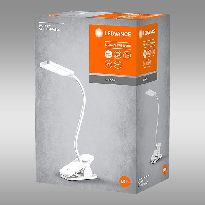 Stolová lampa Panan CLIP SQUARE USB biela LED LB1