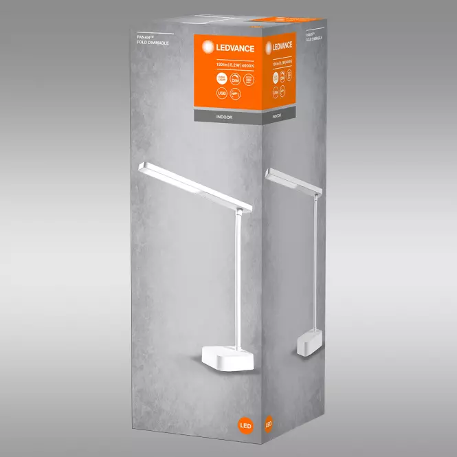 Kancelárska lampa Panan FOLD USB biela LED LB1