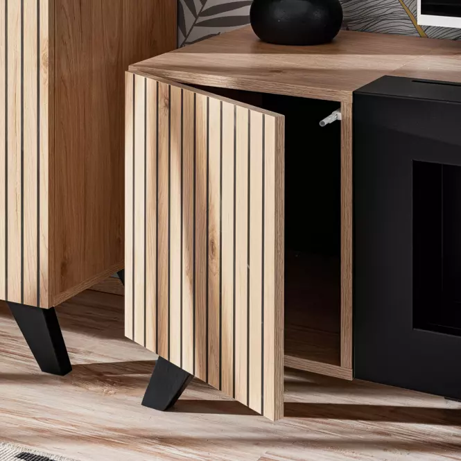 TV stolík LIAM  HJZ LM  hickory jackson/čierna,4