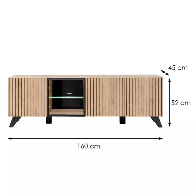TV stolík LIAM S HJZ LM hickory jackson/čierna,3