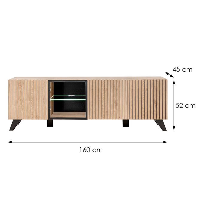 TV stolík LIAM S HJZ LM hickory jackson/čierna,3