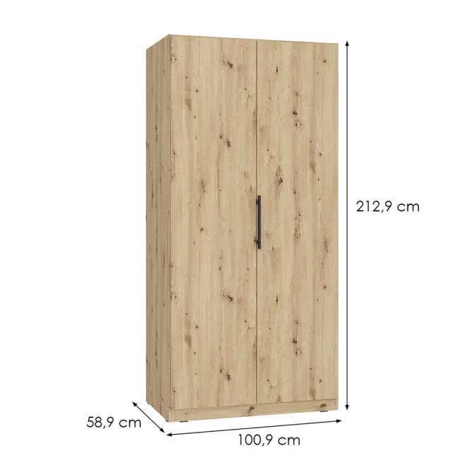 Skriňa Cadixo 100,9cm- dub artisan, dvojdverová,5