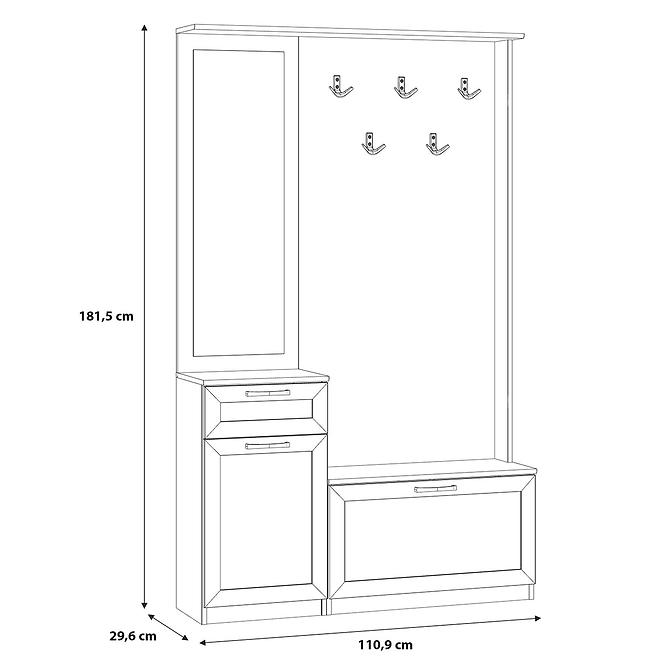 Predsieňový nábytok NIKO nikd041-d78 dub artisan