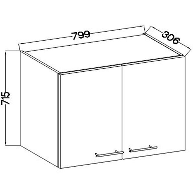 Kuchynská skrinka Lara 80g-72 2f Mdf biely lesk