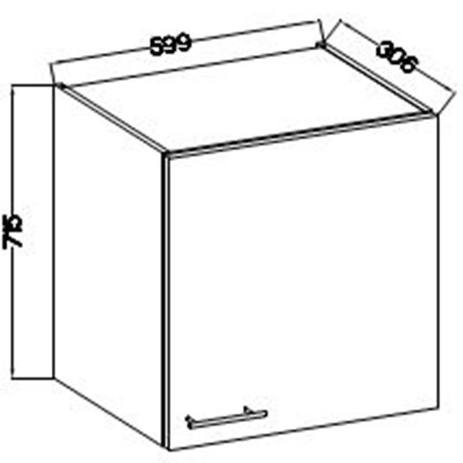 Kuchynská skrinka Lara 60g-72 1f Mdf biely lesk