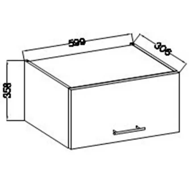 Kuchynská skrinka Lara 60gu-36 1f Mdf biely lesk