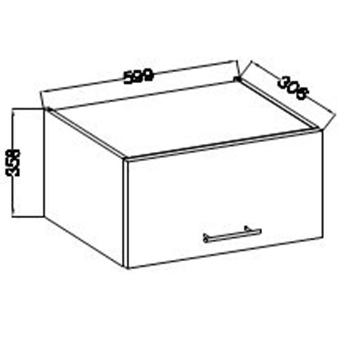 Kuchynská skrinka Lara 60gu-36 1f Mdf biely lesk