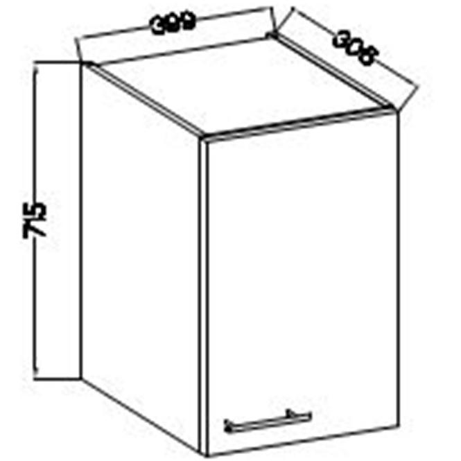 Kuchynská skrinka Lara 40g-72 1f Mdf biely lesk