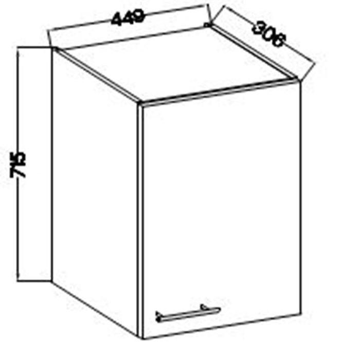 Kuchynská skrinka Lara 45g-72 1f Mdf biely lesk
