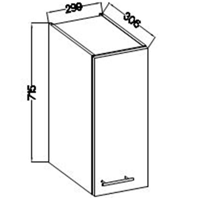 Kuchynská skrinka Lara 30g-72 1f Mdf biely lesk
