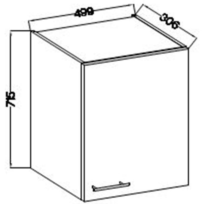 Kuchynská skrinka Lara 50g-72 1f Mdf biely lesk
