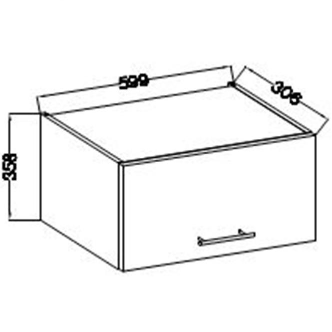 Kuchynská skrinka Lara 60gu-36 1f Mdf sedá lesk