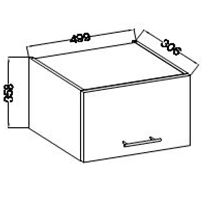Kuchynská skrinka Lara 50gu-36 1f Mdf sedá lesk,2