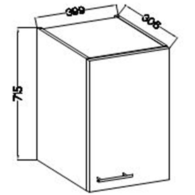 Kuchynská skrinka Lara 40g-72 1f Mdf sedá lesk